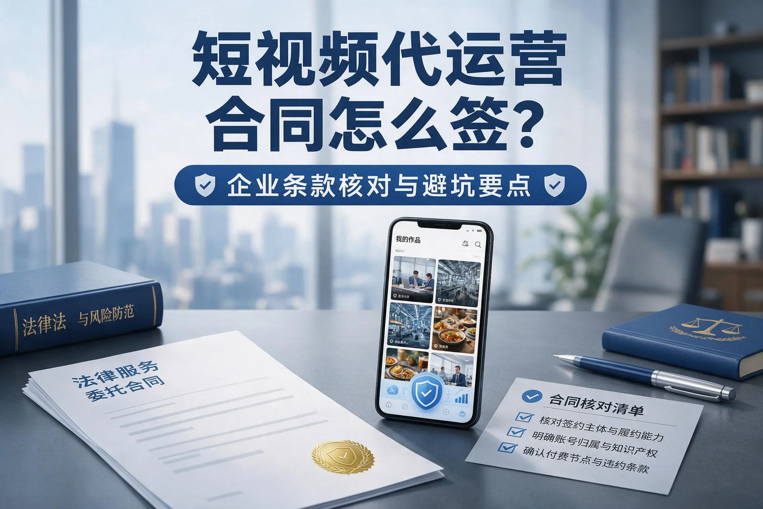 短视频代运营合同怎么签?绥化企业条款核对与避坑要点