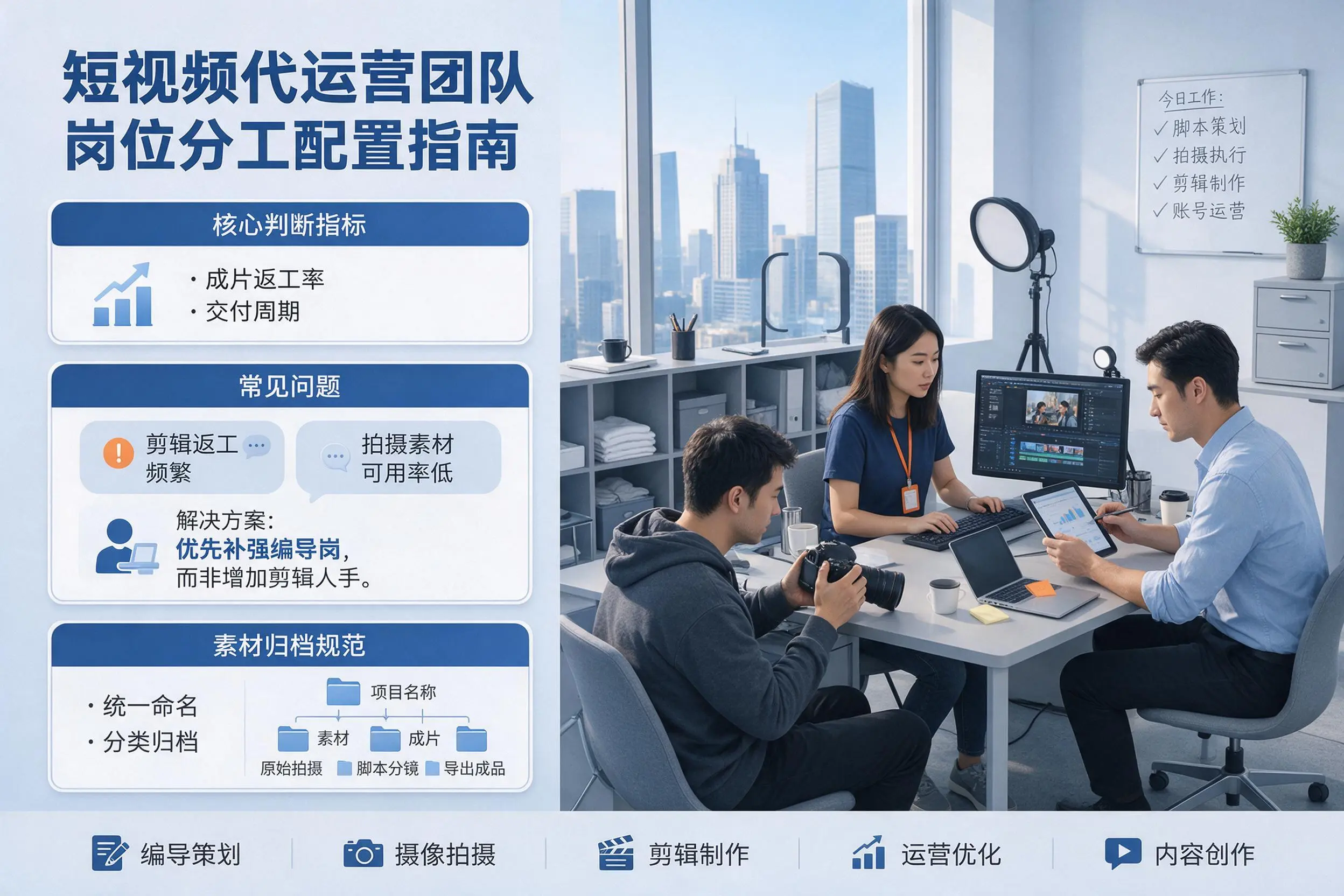 短视频代运营团队如何配置?绥化企业岗位分工科普说明