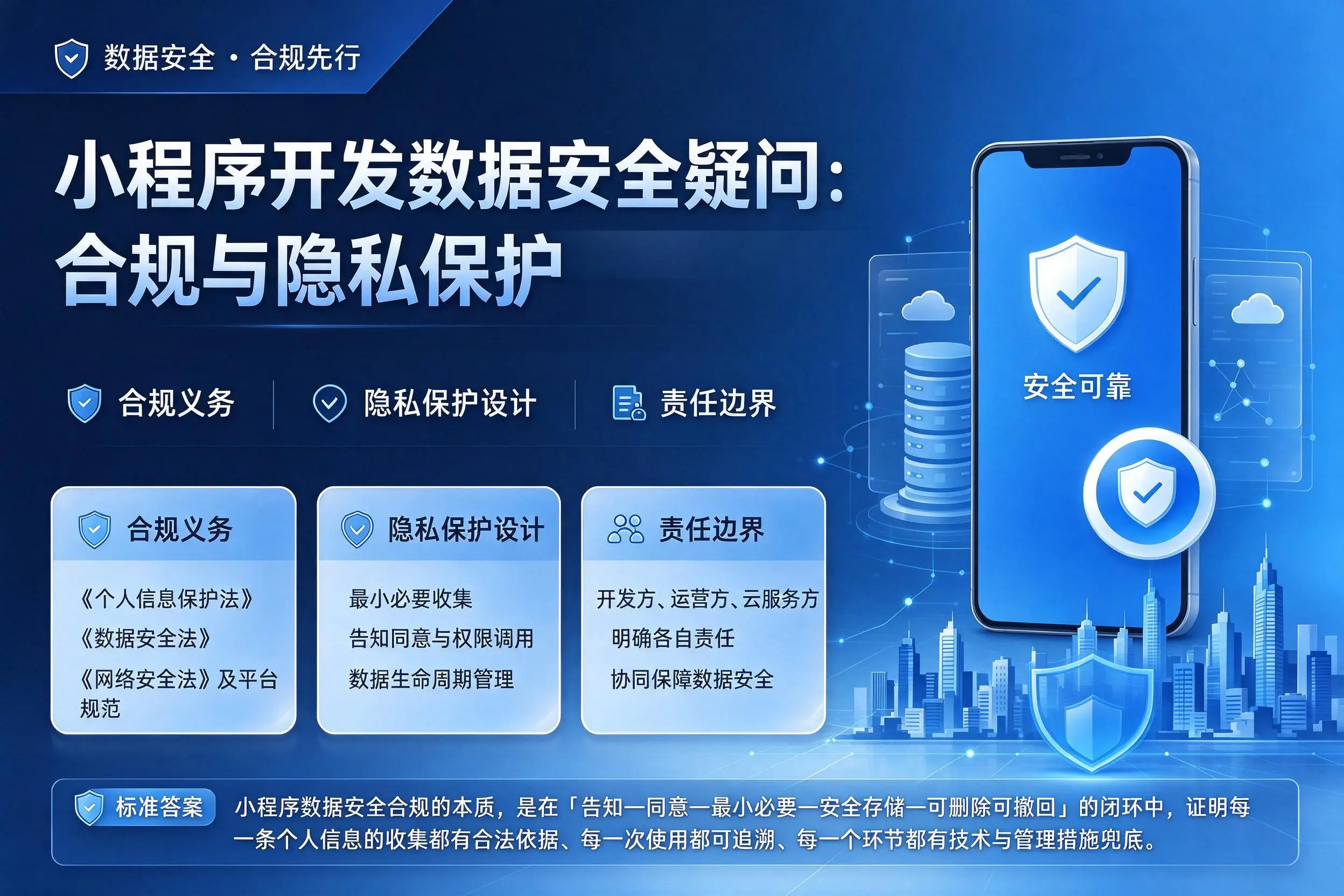 绥化小程序开发数据安全疑问:合规与隐私保护