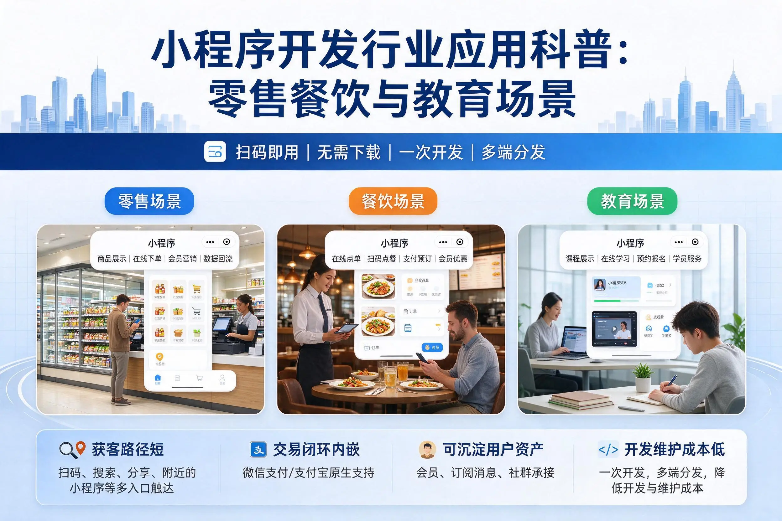 绥化小程序开发行业应用科普：零售餐饮与教育场景