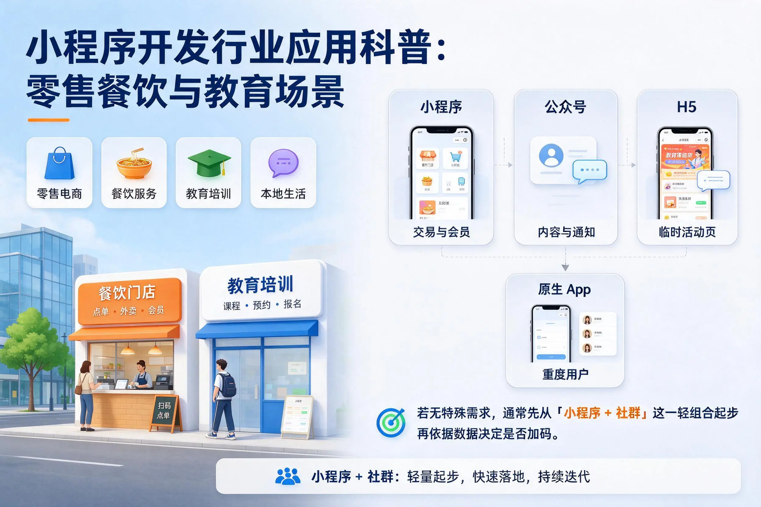 绥化小程序开发行业应用科普：零售餐饮与教育场景