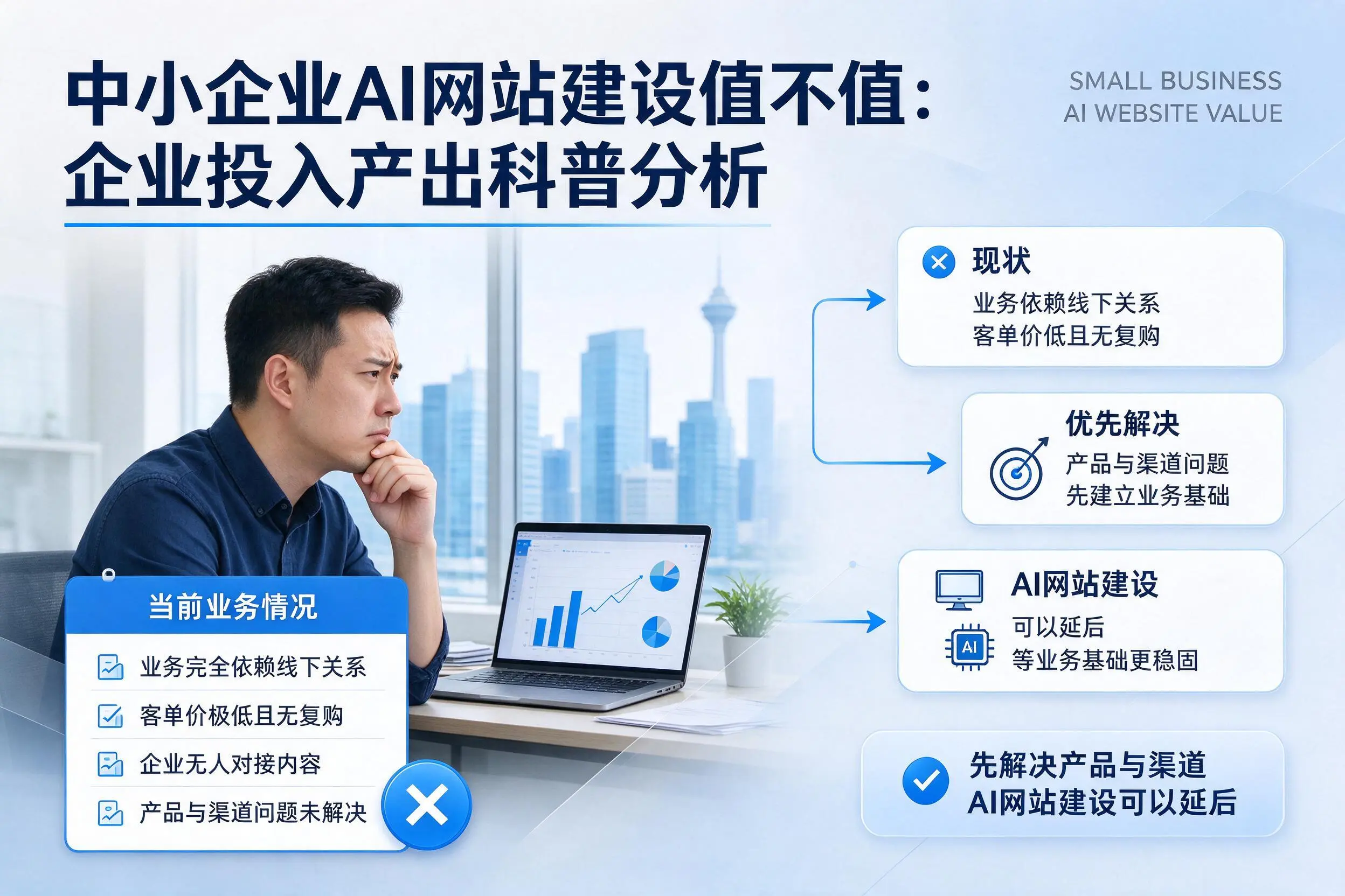 中小企业AI网站建设值不值:绥化企业投入产出科普分析
