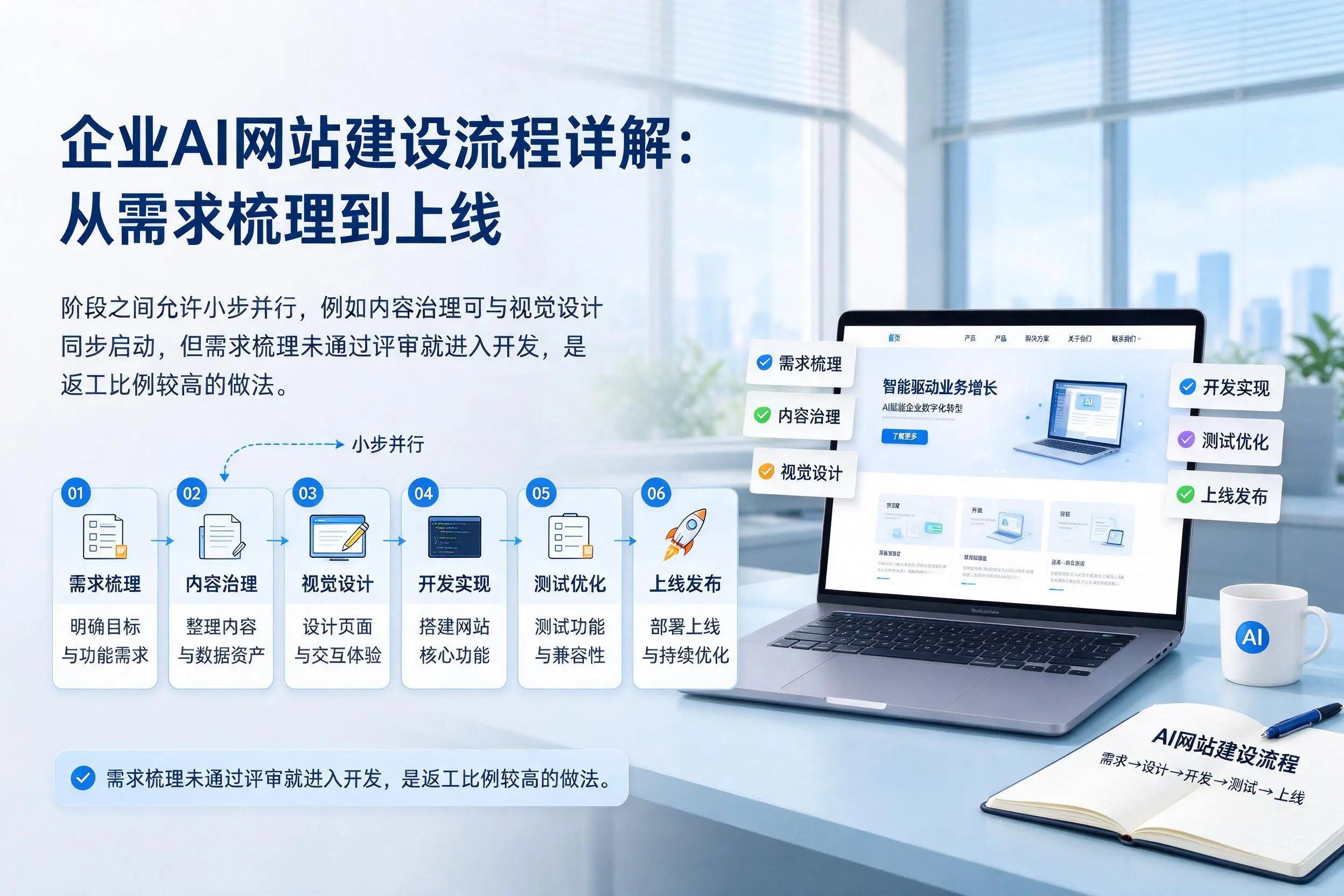 绥化企业AI网站建设流程详解:从需求梳理到上线