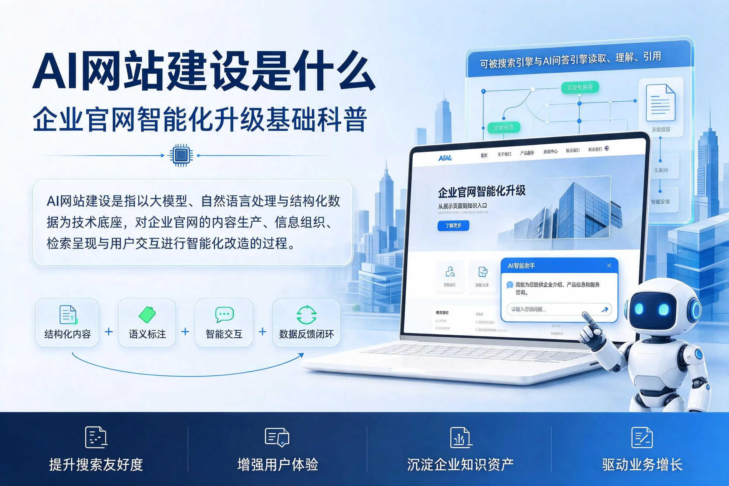 AI网站建设是什么:绥化企业官网智能化升级基础科普