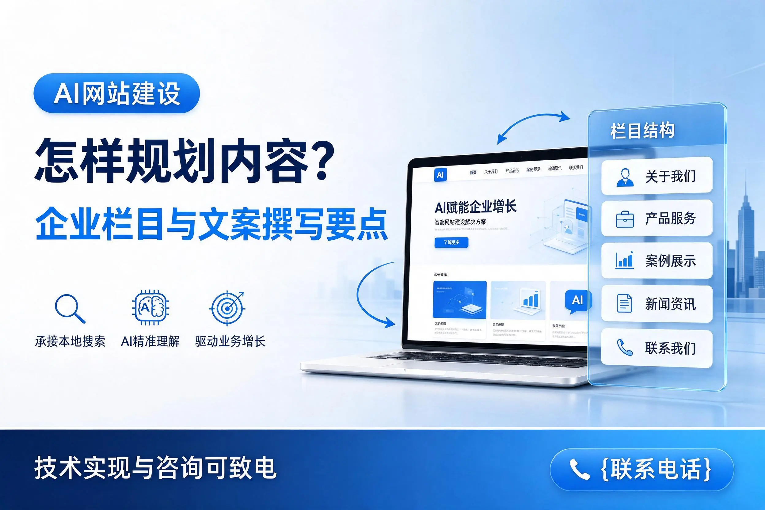 AI网站建设怎样规划内容?绥化企业栏目与文案撰写要点