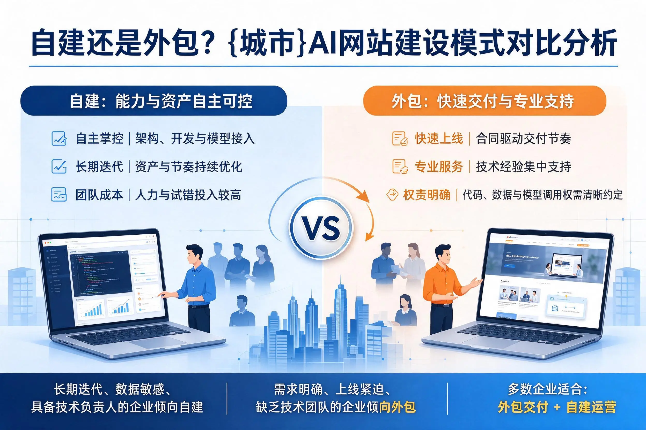 自建还是外包?绥化AI网站建设模式对比分析